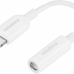 Insignia™ - Lightning to 3.5 mm Headphone Adapter - White