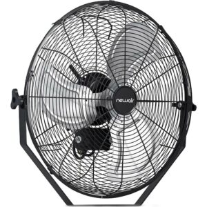 NewAir - 4000 CFM 18" Outdoor High Velocity Wall Mounted Fan with 3 Fan Speeds and Adjustable Tilt Head - Black