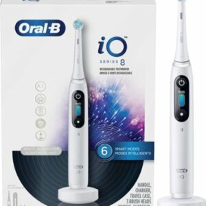 Oral-B - iO Series 8 Connected Rechargeable Electric Toothbrush - White Alabaster