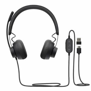 Logitech - Zone Wired Noise Cancelling Headset for Microsoft Teams - Graphite