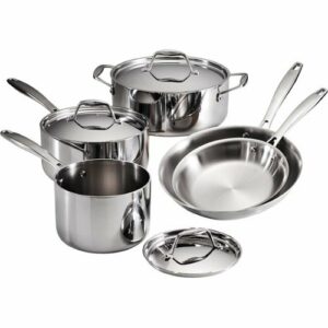 Tramontina - Gourmet Tri-Ply Clad 8-Piece Cookware Set - Stainless Steel