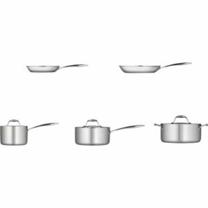 Tramontina - Gourmet Tri-Ply Clad 8-Piece Cookware Set - Stainless Steel