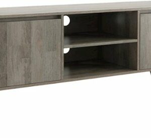 Simpli Home - Hunter SOLID MANGO WOOD 60 inch Wide Industrial TV Media Stand in Grey For TVs up to 65 inches - Gray