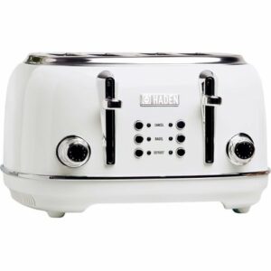 Haden - Heritage 4-Slice Toaster, Wide Slot for Bagels with Multi Settings - Ivory