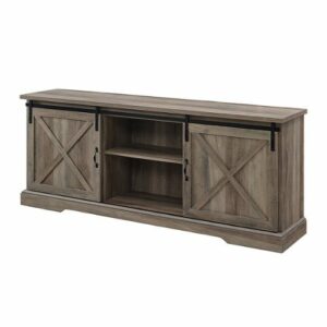 Walker Edison - 70" Sliding Barn Door TV Console - Gray