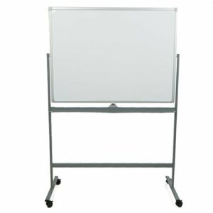 Mind Reader - Portable Magnetic Dry Erase Double Sided Easel board with 360 Degree Flip - White