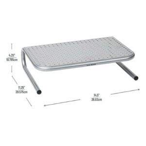 Mind Reader - Metal Monitor Stand Monitor Riser 2 pk - Silver