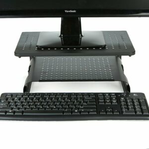 Mind Reader - Monitor Stand Riser 2 Tier Metal - Black