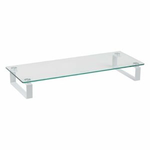 Mind Reader - Glass Monitor Stand Desktop - Clear