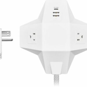 Insignia™ - 2-Outlet/3-USB Desktop Power Strip - White