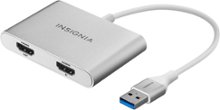 Insignia™ - USB to Dual HDMI Adapter - White