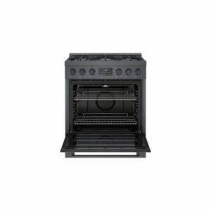 Bosch - 800 Series 3.9 cu. ft. Freestanding Dual Fuel Convection Range with 5 Dual Flame Ring Burners - Black Stainless Steel