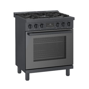 Bosch - 800 Series 3.9 cu. ft. Freestanding Dual Fuel Convection Range with 5 Dual Flame Ring Burners - Black Stainless Steel