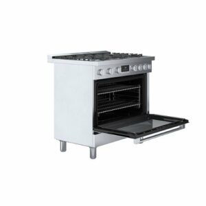 Bosch - 800 Series 3.7 cu. ft. Freestanding Dual Fuel Convection Range with 6 Dual Flame Ring Burners - Stainless Steel