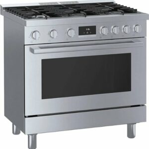 Bosch - 800 Series 3.7 cu. ft. Freestanding Dual Fuel Convection Range with 6 Dual Flame Ring Burners - Stainless Steel