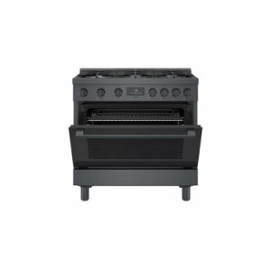 Bosch - 800 Series 3.7 cu. ft. Freestanding Dual Fuel Convection Range with 6 Dual Flame Ring Burners - Black Stainless Steel