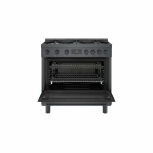 Bosch - 800 Series 3.7 cu. ft. Freestanding Dual Fuel Convection Range with 6 Dual Flame Ring Burners - Black Stainless Steel