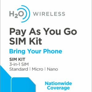 H2O Wireless - Smart SIM Traveler Starter Kit 3-in-1 SIM Card for Unlocked Phones