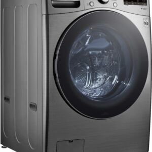 LG - 4.5 Cu. Ft. High-Efficiency Stackable Smart Front Load Washer with Steam and 6Motion Technology - Graphite Steel