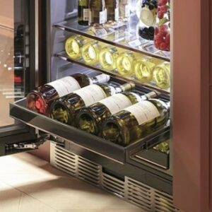 Café - 14-Bottle 126-Can Built-In Beverage Center with WiFi - Platinum Glass