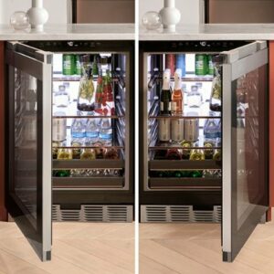 Café - 14-Bottle 126-Can Built-In Beverage Center with WiFi - Platinum Glass