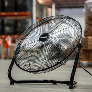 NewAir - 3000 CFM 18” High Velocity Portable Floor Fan with 3 Fan Speeds and Long-Lasting Ball Bearing Motor - Black