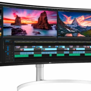 LG - 38” IPS UltraWide 21:9 Curved 144Hz G-SYNC Compatibillity Monitor with HDR (Thunderbolt) - Silver