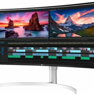 LG - 38” IPS UltraWide 21:9 Curved 144Hz G-SYNC Compatibillity Monitor with HDR (Thunderbolt) - Silver