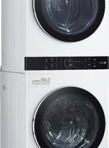 LG - 4.5 Cu. Ft. HE Smart Front Load Washer and 7.4 Cu. Ft. Electric Dryer WashTower with Steam and Built-In Intelligence - White