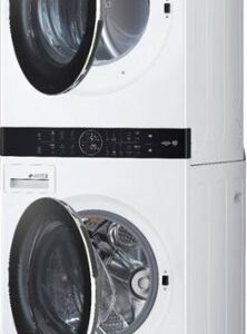 LG - 4.5 Cu. Ft. HE Smart Front Load Washer and 7.4 Cu. Ft. Electric Dryer WashTower with Steam and Built-In Intelligence - White