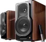 Edifier - S2000MKIII Powered Bluetooth Bookshelf, Computer - 130W Line-in Optical Input - Tri-Amped Studio Monitor 2.0 Speakers - Wood/Black