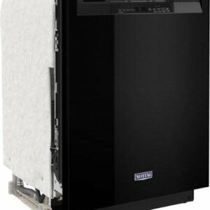 Maytag - 24" Front Control Built-In Dishwasher with Stainless Steel Tub, Dual Power Filtration, 50 dBA - Black