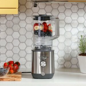 GE - 5-Speed 64-Oz. Blender with Blender Cups - Stainless Steel