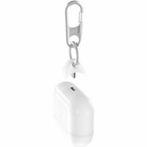 Jura - Carabiner with Anchor for Apple AirPods, AirPods Pro, and AirPods 2nd and 3rd Generation (Lighting Charging Case) - Silver