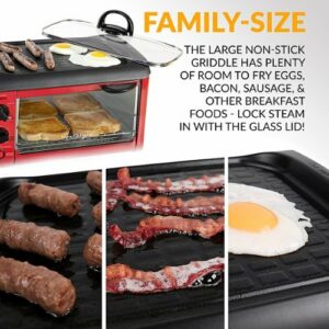 Nostalgia - BST3RR Retro 3-in-1 Family Size Breakfast Station - Retro Red