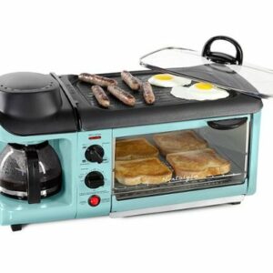 Nostalgia - BST3AQ Retro 3-in-1 Family Size Breakfast Station - Aqua