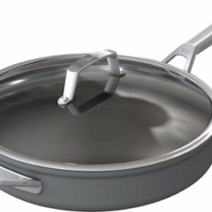 Ninja - Foodi NeverStick Premium Hard-Anodized 4-Quart Sauté Pan with Glass Lid - Gray