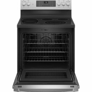 GE Profile - 5.3 Cu. Ft. Freestanding Smart Electric True Convection Range with Hot Air Fry - Stainless Steel Appearance