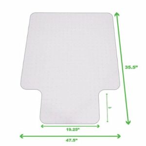 Mind Reader - 9-to-5 Collection, Office Chair Mat, Anti-Skid, 48 x 36, PVC - Clear