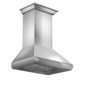 ZLINE - 48 in. Professional Wall Mount Range Hood in Stainless Steel with Crown Molding (587CRN-48) - Silver