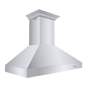 ZLINE - 42 in. Professional Wall Mount Range Hood in Stainless Steel with Crown Molding (667CRN-42) - Silver