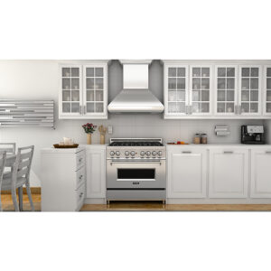 ZLINE - 36 in. Professional Wall Mount Range Hood in Stainless Steel with Crown Molding (587CRN-36) - Silver