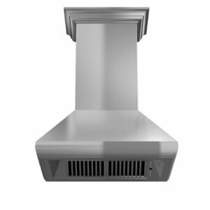 ZLINE - 30 in. Professional Wall Mount Range Hood in Stainless Steel with Crown Molding (587CRN-30) - Silver