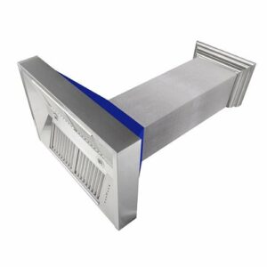 ZLINE - 30" DuraSnow® Stainless Steel Range Hood with Blue Matte Shell (8654BM-30) - Silver