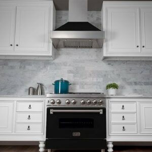 ZLINE - 30" DuraSnow® Stainless Steel Range Hood (8654BLM-30) - Silver with Black Matte Shell