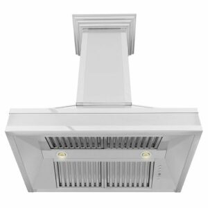 ZLINE - 30" Designer Series Wall Mount Range Hood in Fingerprint Resistant Stainless Steel with Mirror Accents (655MR-30) - Silver