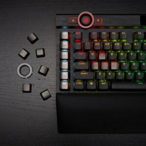 CORSAIR - K100 RGB Full-size Wired Mechanical OPX Linear Switch Gaming Keyboard with Elgato Stream Deck Software Integration - Black