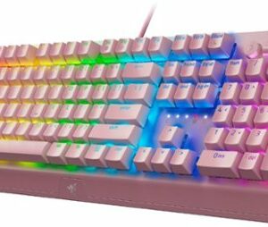 Razer - Blackwidow V3 Full Size Wired Mechanical Green Clicky Tactile Switch Gaming Keyboard with Chroma RGB Backlighting - Quartz