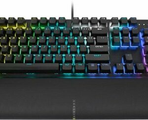 CORSAIR - K60 RGB Pro SE Full-size Wired Mechanical Cherry Viola Linear Gaming Keyboard with PBT Double-Shot Keycaps - Black