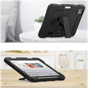 SaharaCase - DEFENSE Heavy Duty Case for Apple iPad Air 10.9" (4th Generation 2020 and 5th Generation 2022) - Black